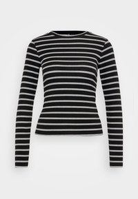 PCFOLLY - Tops ar garām piedurknēm - black/white
