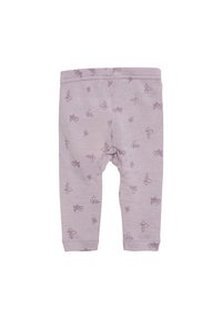 Ljuslila leggings med ett mönster av små lila fjärilar. Tillverkade av mjukt material med en snug passform och elastisk midja.