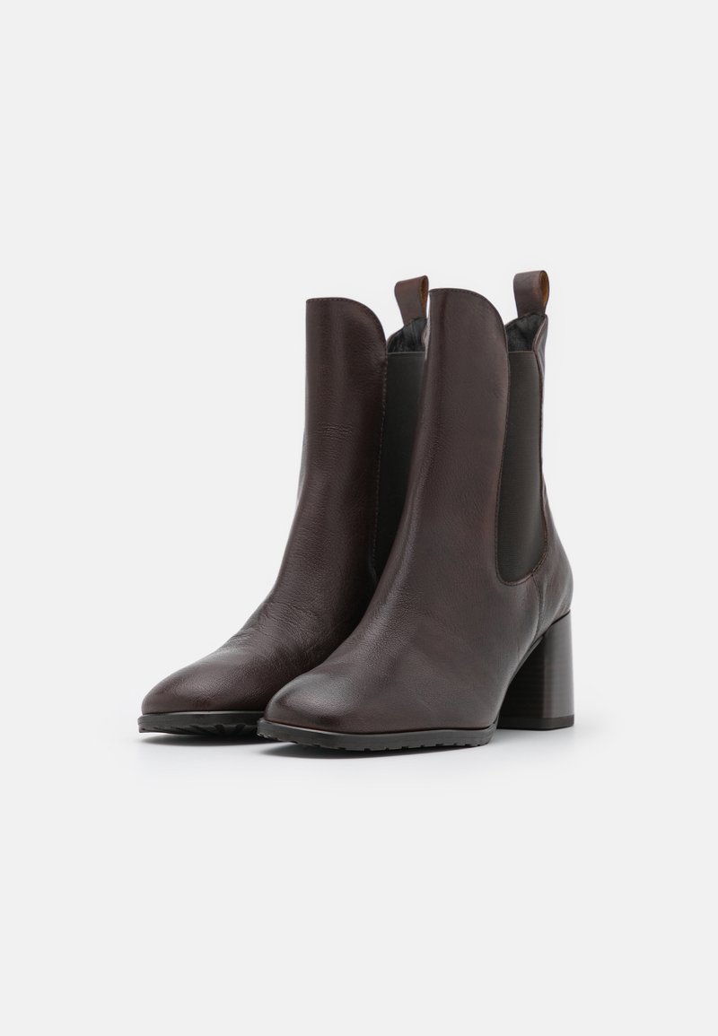 Bottines San Marina En Cuir Plissé Marron - Taille 36 EU - Occasion Très Bon État