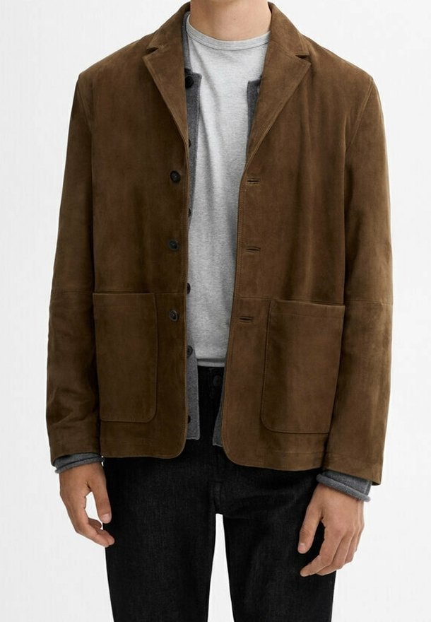 Massimo Dutti Giacca di pelle - brown