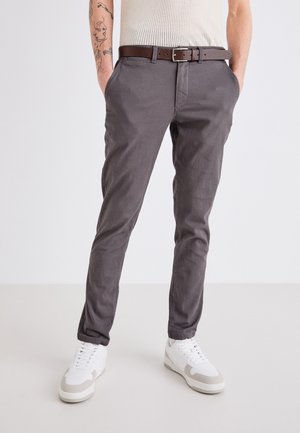 Jack & Jones PREMIUM JPSTMARCO JJDAVE WITH BELT - Chino - asphalt