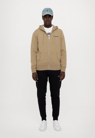 Polo Ralph Lauren POLO SPORT FLEECE FULL ZIP HOODIE - Cipzáras pulóver - desert khaki/black
