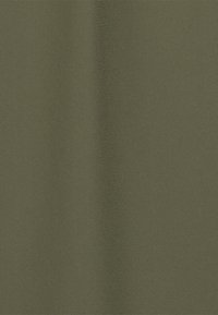 Tessuto verde oliva con una texture liscia. Il materiale presenta una leggera lucentezza, che indica una composizione morbida ma resistente. Nessun motivo o dettaglio visibile.