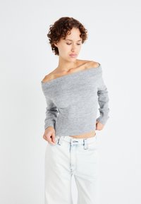Weekday LOLO OFF SHOULDER - Pulover - grey melange