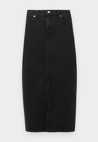 MIDI SKIRT - Suknja od trapera - black