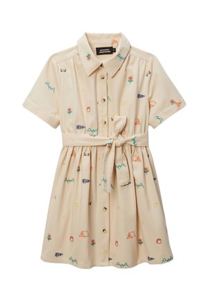 BOUTONNÉE BRODÉE - Robe en jean - ivory