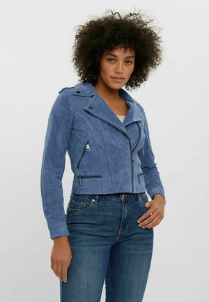 Leather jacket - china blue