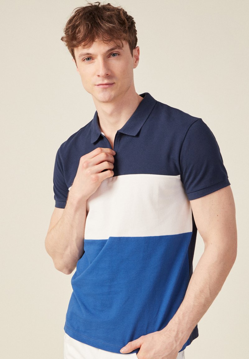 BONOBO Jeans KURZÄRMELIGES MIT REISSVERSCHLUSS Tshirt imprimé bleu