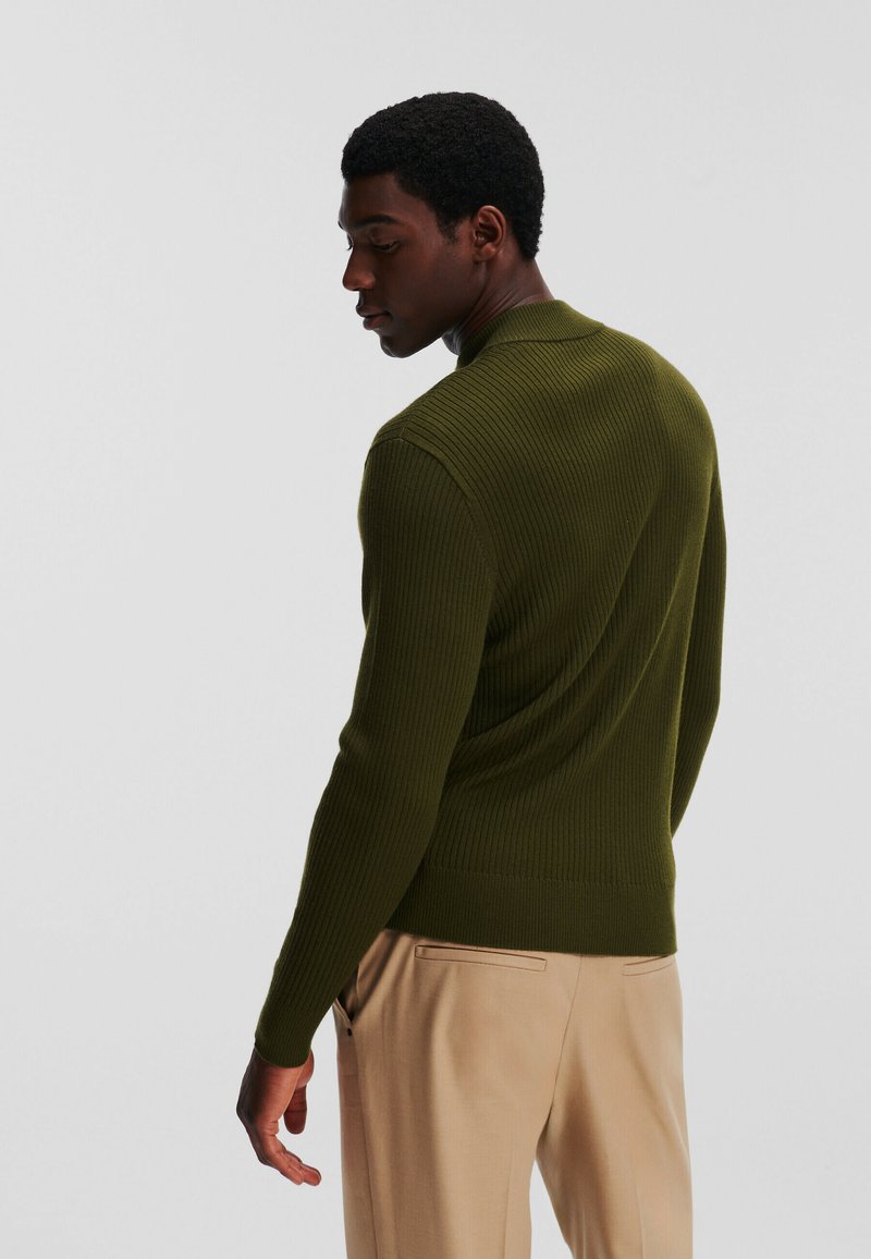 KARL LAGERFELD HALF-ZIP - Pullover - loden green/olive - ZALANDO.FR