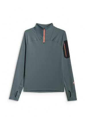 4F, 4F BLUZA TREKKINGOWA SLIM BEZ KAPTURA DAMSKA - POMARAŃCZOWA S - Longsleeve - khaki
