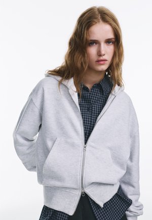 HOODIE - Mikina so zipsom - light grey