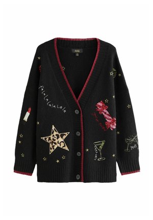 EMBROIDERED CHRISTMAS - Cardigan - black