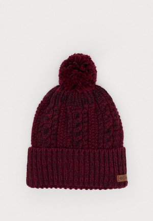 COZY RIDGE UNISEX - Megzta kepurė - rich wine/black