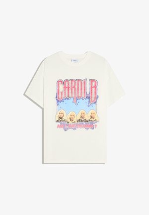 Bershka, CARDI B SHORT SLEEVE - Tričko s potlačou - white