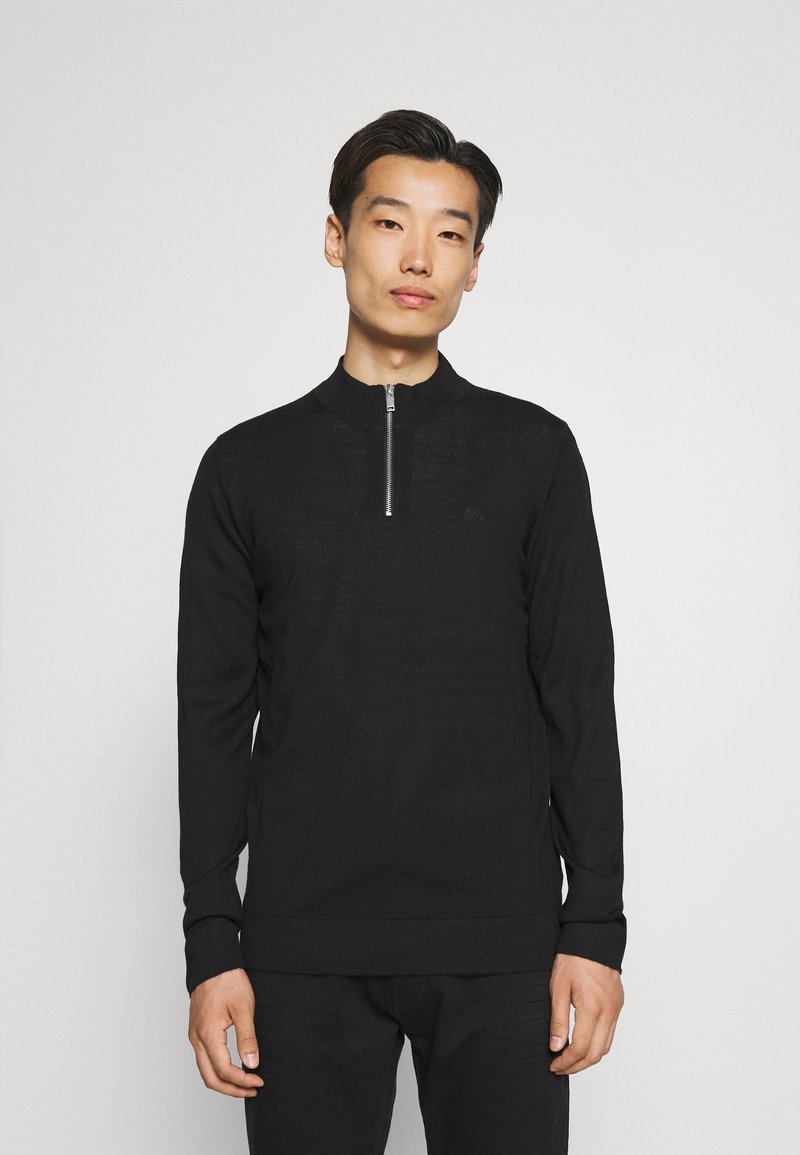 Lindbergh HALF ZIP MOCK NECK - Camisola - black