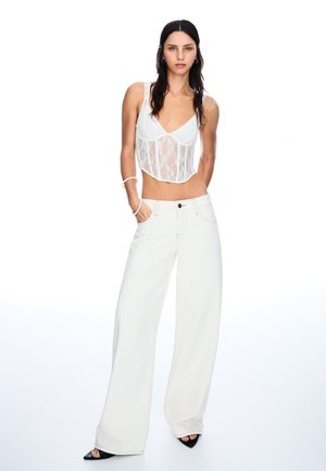 Bershka BLONDE STRAPPY - Blus - beige