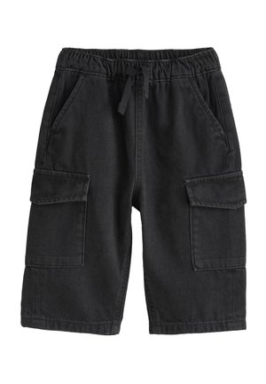Next REGULAR FIT - WIDE PULL ON  - Jeans Shorts - black denim