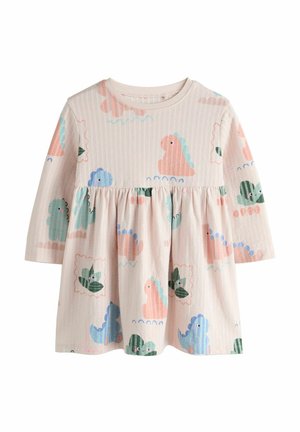 REGULAR FIT - LONG SLEEVE - Džersio suknelė - cream dinosaur