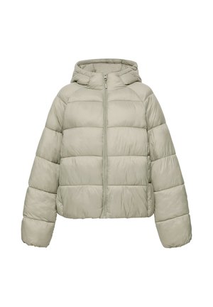 PULL&BEAR, HOODED - PUFFER JACKET - Veste d'hiver - khaki