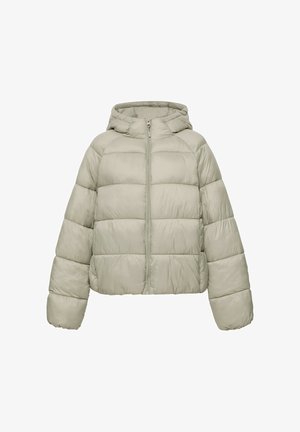 PULL&BEAR, HOODED - PUFFER JACKET - Veste d'hiver - khaki