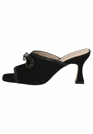 Pantofle na podpatku - black suede