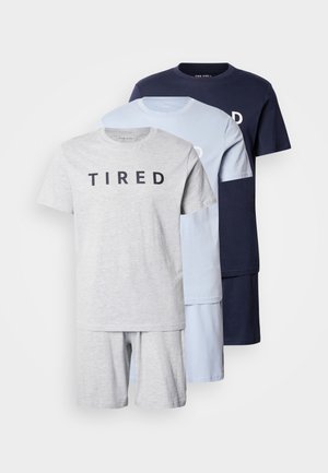 3 PACK - Pyjama - dark blue/light grey melange/light blue