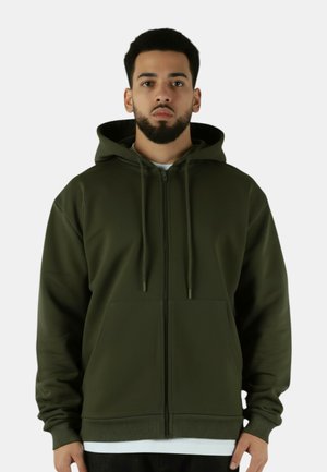 Felpa con zip - verde