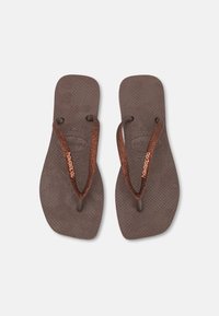 Havaianas - SQUARE GLITTER - Sandale s remenom u obliku slova T - dark brown Minijatura 1