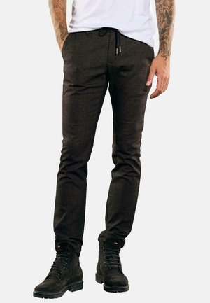 Emilio Adani MIT TUNNELZUG - Stoffhose - schwarzbraun