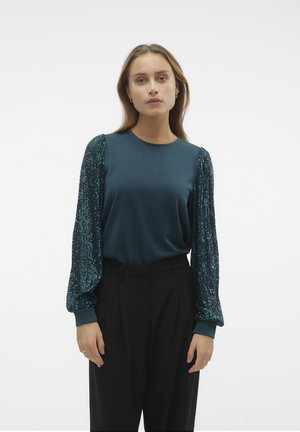 Vero Moda VMCHARLOTTE SEQUINS - Sweatshirt - green