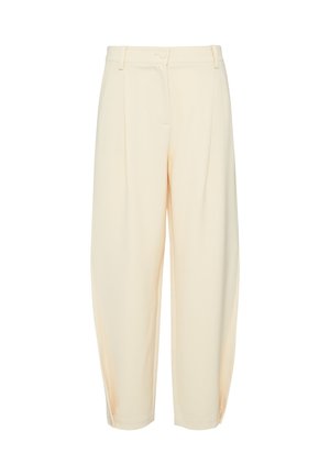 s.Oliver CROPPED RELAXED FIT MIT BARREL - Trousers - beige