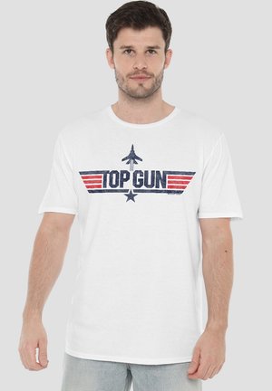TOP GUN LOGO WHITE - Print T-shirt - white