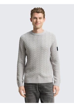 Strickpullover - grey offwhite plated