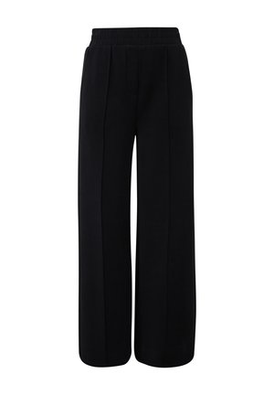 comma casual identity MIT WIDE LEG - Trousers - schwarz
