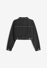 Bershka CROPPED WITH STUDS Giacca di jeans black/nero
