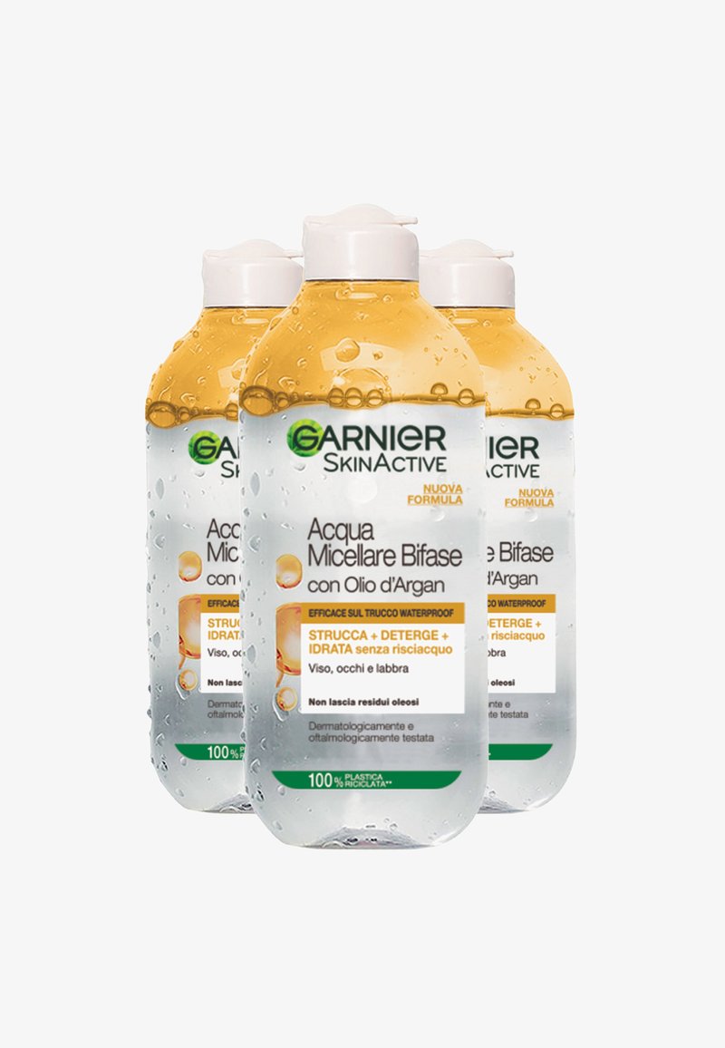 Garnier - ACQUA MICELLARE BIFASE, STRUCCA, DETERGE E IDRATA SENZA RISCIACQUO, 400 ML - 3 PACK - Struccante, Ingrandire