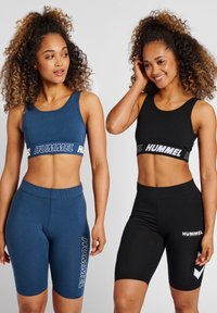 Hummel MAJA 2-PACK SPORTS - Sport-BH med medium stöd - black insigina blue