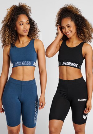 MAJA 2-PACK SPORTS - Medium support sports bra - black insigina blue