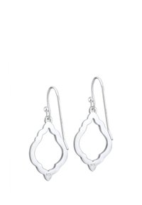 Ohrringe aus Sterling Silber in Form von offenen Kleeblättern, mit polierter Oberfläche, im Haken-Design und mit eingraviertem "925" zur Qualitätsgarantie.