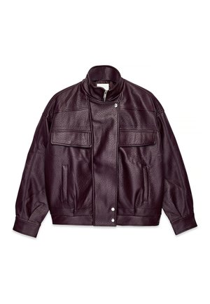 HIGH NECK  - Bunda z nepravej kože - burgundy