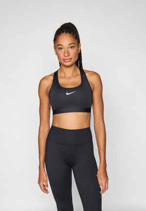 UNPADDED BRA - Sport-BH mit mittlerer Stützkraft - black/white