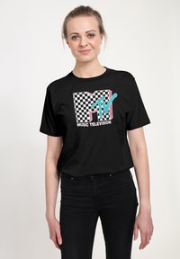 Henry Tiger - CHECKERED MTV INVERSE - T-shirt print - black Miniatuurafbeelding 1