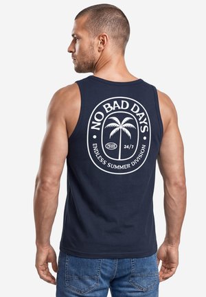 Neverless, HERREN TANKTOP MIT GRAFIK-PRINT - NO BAD DAYS BAD DAYS - - Top - navy