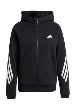 adidas Sportswear, ADIDAS SPORTSWEAR STADIUM THREE STRIPES FULL ZIP HOODIE - Sweat zippé - black