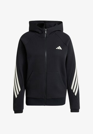 adidas Sportswear, ADIDAS SPORTSWEAR STADIUM THREE STRIPES FULL ZIP HOODIE - Sudadera con cremallera - black