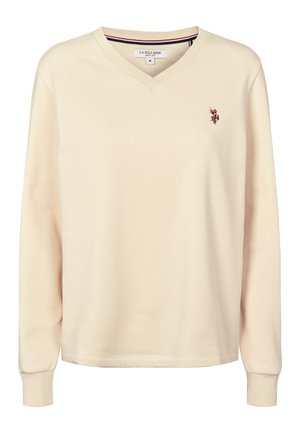 U.S. Polo Assn. MACY V-NECK - Športni pulover - bleached sand