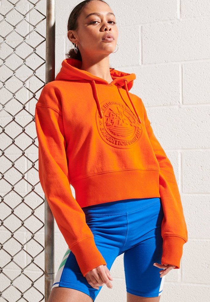 bold orange hoodie