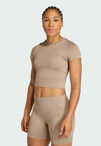 adidas Performance Sportovní tričko - chalky brown