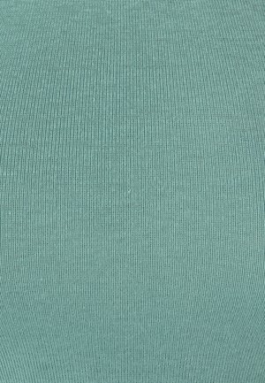 Geribbelde stof in een zachte teal kleur, met een consistente textuur en verticale lijnen, wat zorgt voor een gladde, gecontourde uitstraling.