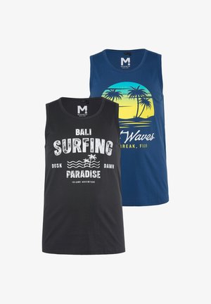 Men Plus, TANKTOPS, 2ER-PACK, PRINT, RUNDHALS, BIS 8 XL - Top - deep sea blue